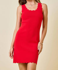 Day + Moon - Scalloped Summer Knit Mini Dress