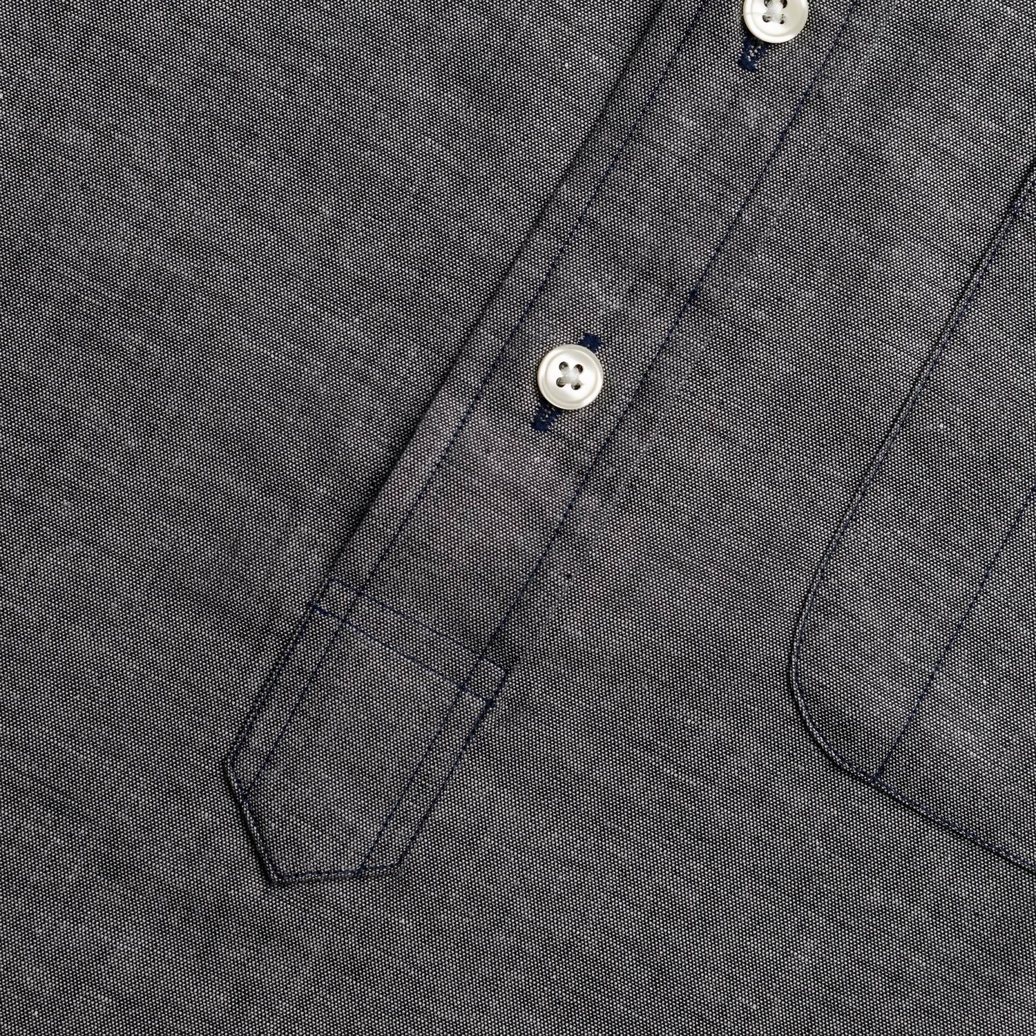 New England Shirt Company - Men's Chambray Banded Collar Popover Shirt