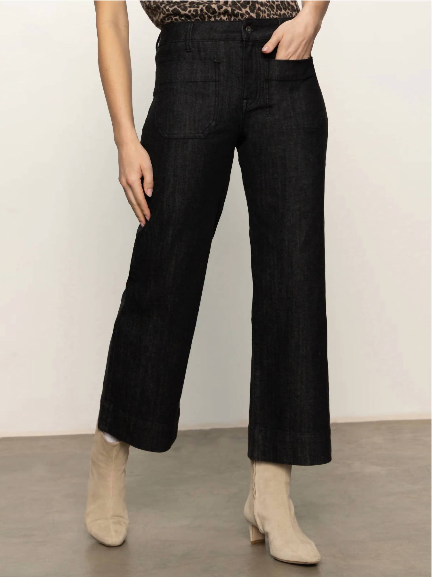 Sanctuary Marine Wide Leg Pants in after hours - women's pants