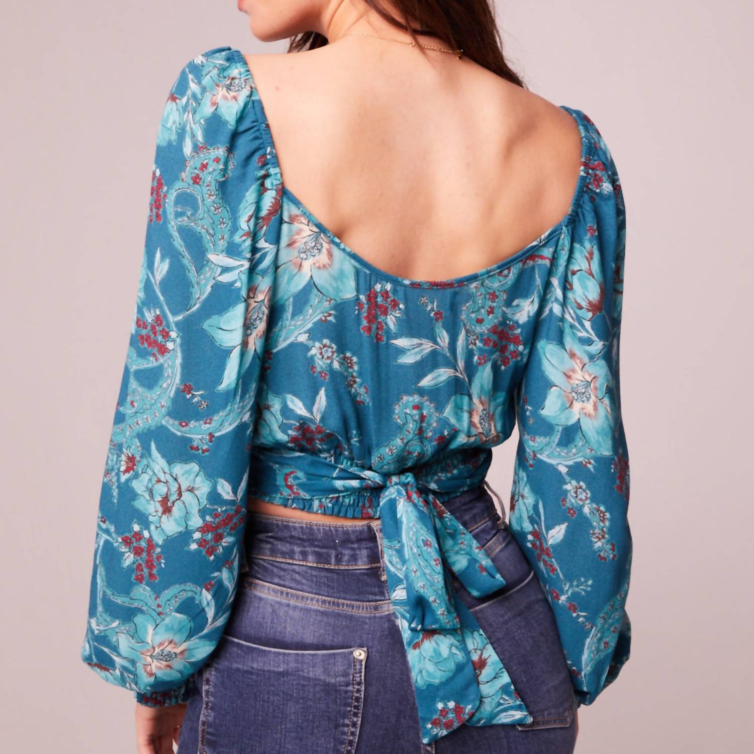 Band Of The Free - Sybille Floral Crop Blouse