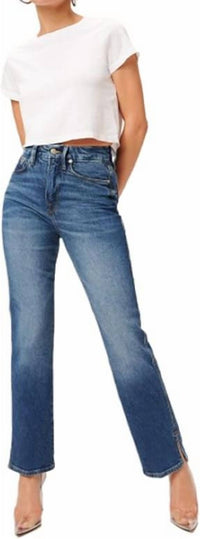 GOOD AMERICAN Good Curve Straight Jeans in blue - women's jeans