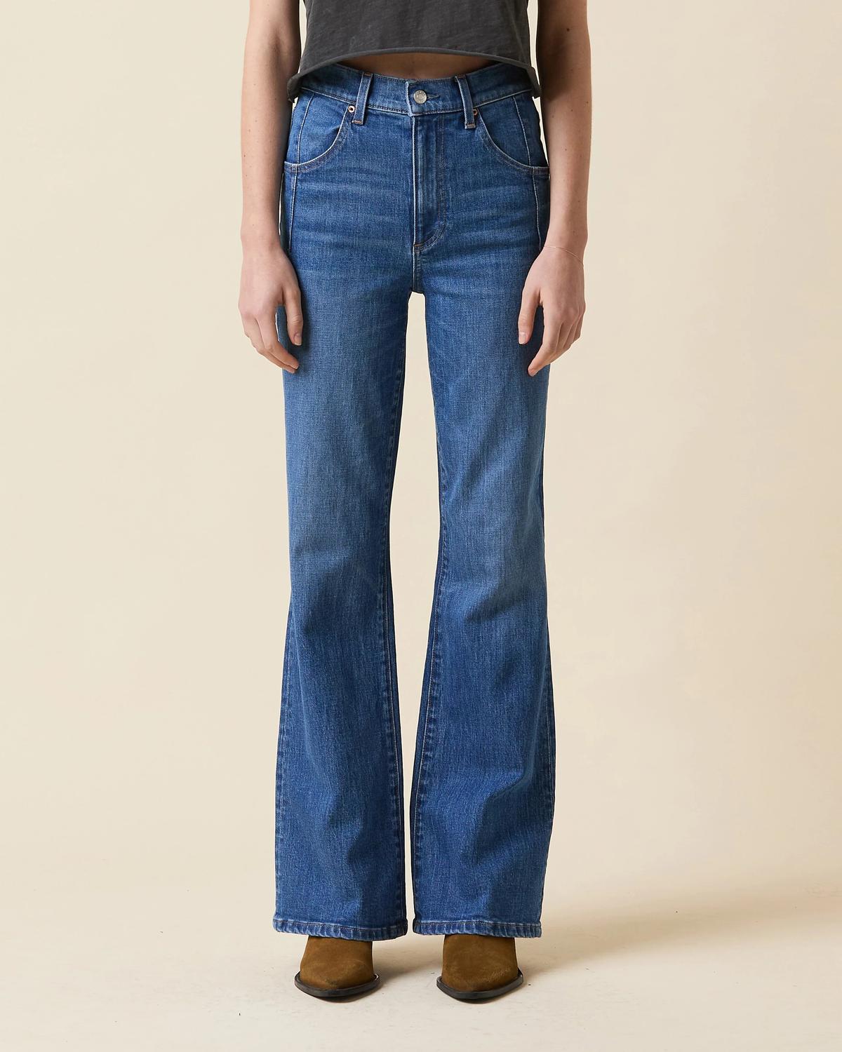 Le Jean Farrah Flare High Rise Jeans in bohemian blue 1 - women's jeans - view 5