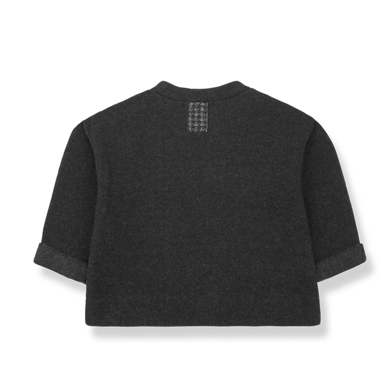 One More In the Family Boy's Francis Sweater in the family boy s francis sweater in anthracite - kids' sweater - detail view