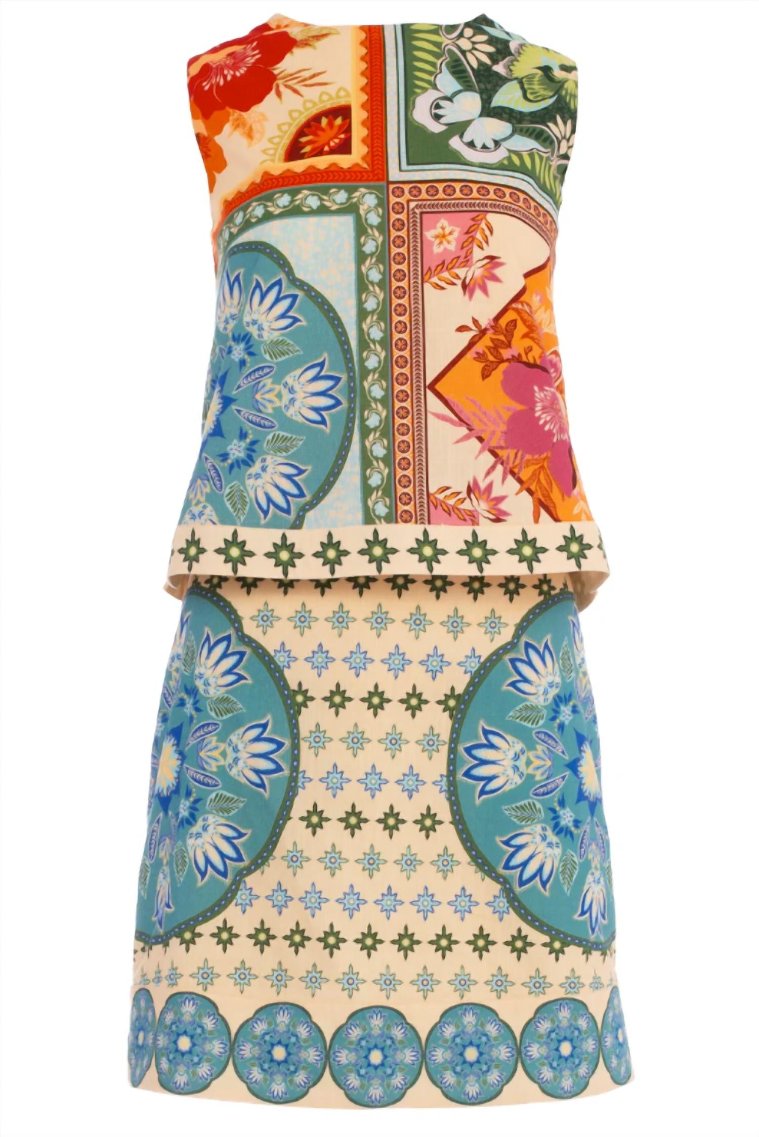 Anna Cate Women's Saylor Mini Skirt in neon tile - women's skirt - detail view
