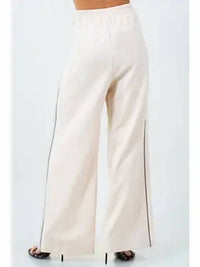 Whiteroom+Cactus - Contrast Piping Detailed Wide Leg Trousers