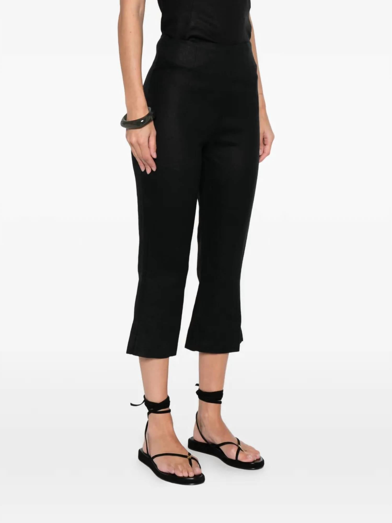 FAITHFULL THE BRAND Valeria Flared Capri in black - women's pants - detail view