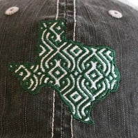 Katydid - Women's Embroidered Ikat Texas Distressed Trucker Hat