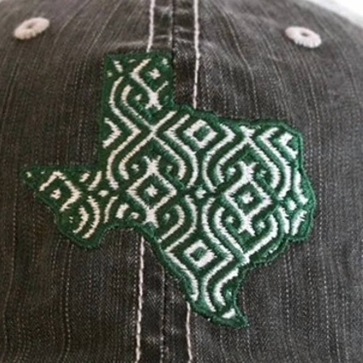 Katydid - Women's Embroidered Ikat Texas Distressed Trucker Hat