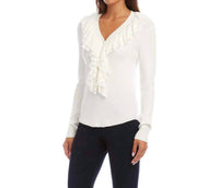 Karen Kane - Ruffle V-Neck Sweater