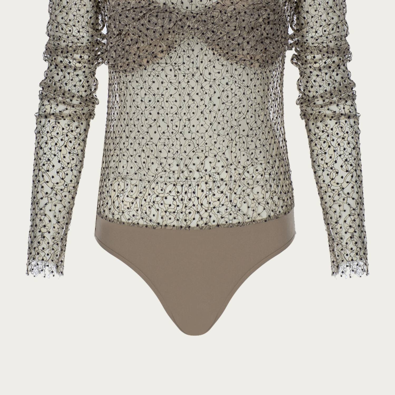 POLKA DOT LACE BODYSUIT