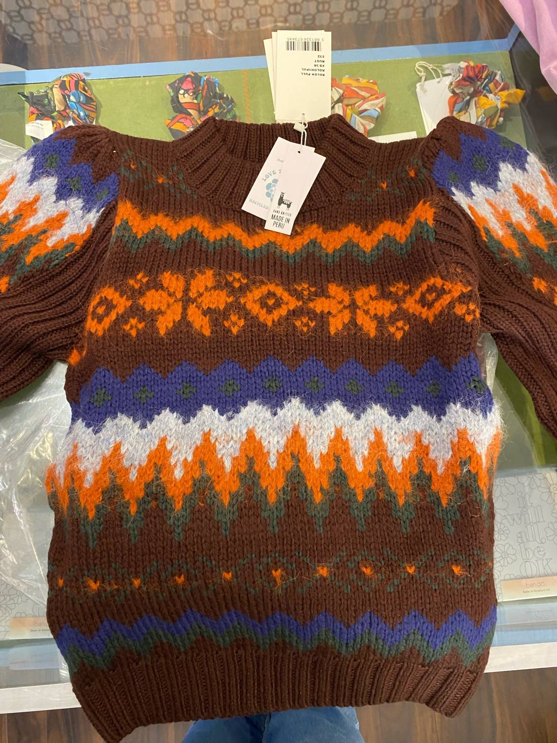 Antik Batik Andean Wool Sweater in rust - women's sweater