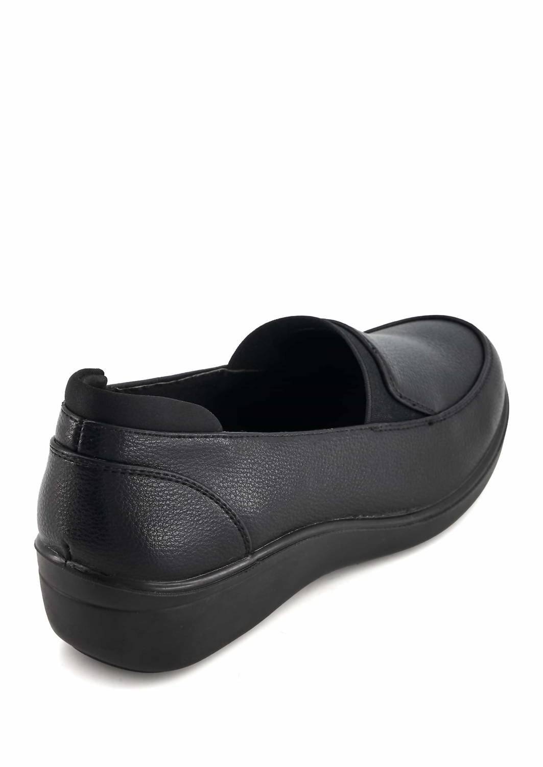Andrea Women's Wedge Heel Loafer in black - women's flats - detail view