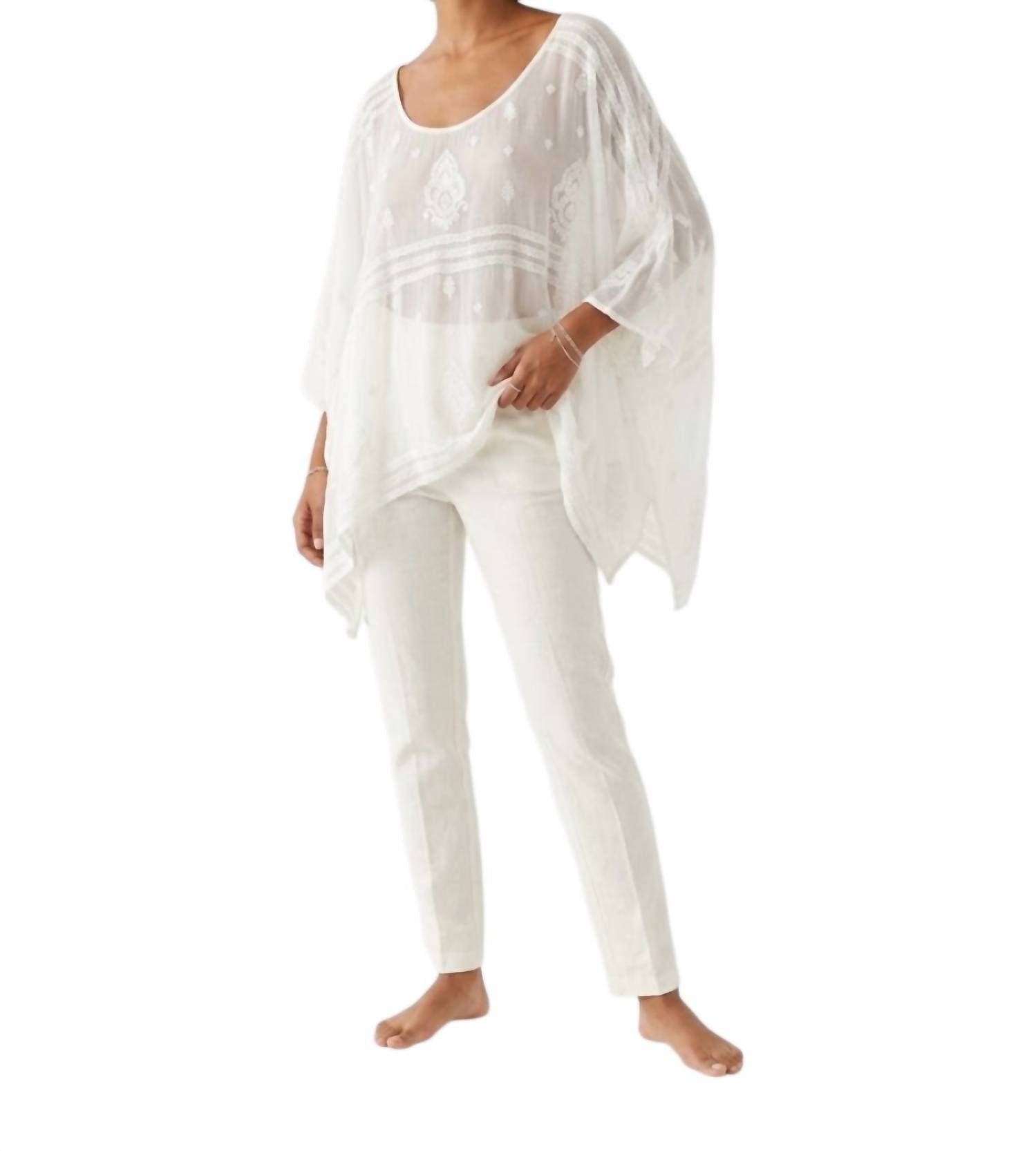 Yauvan Clothing - Embroidered Sheer Top