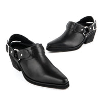 INTENTIONALLY BLANK Women's Friday Pointed Toe Mules in black - women's shoe - detail view