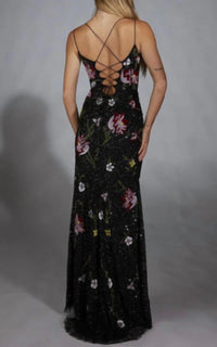 Alyce Paris - Hand-Beaded Floral Dress