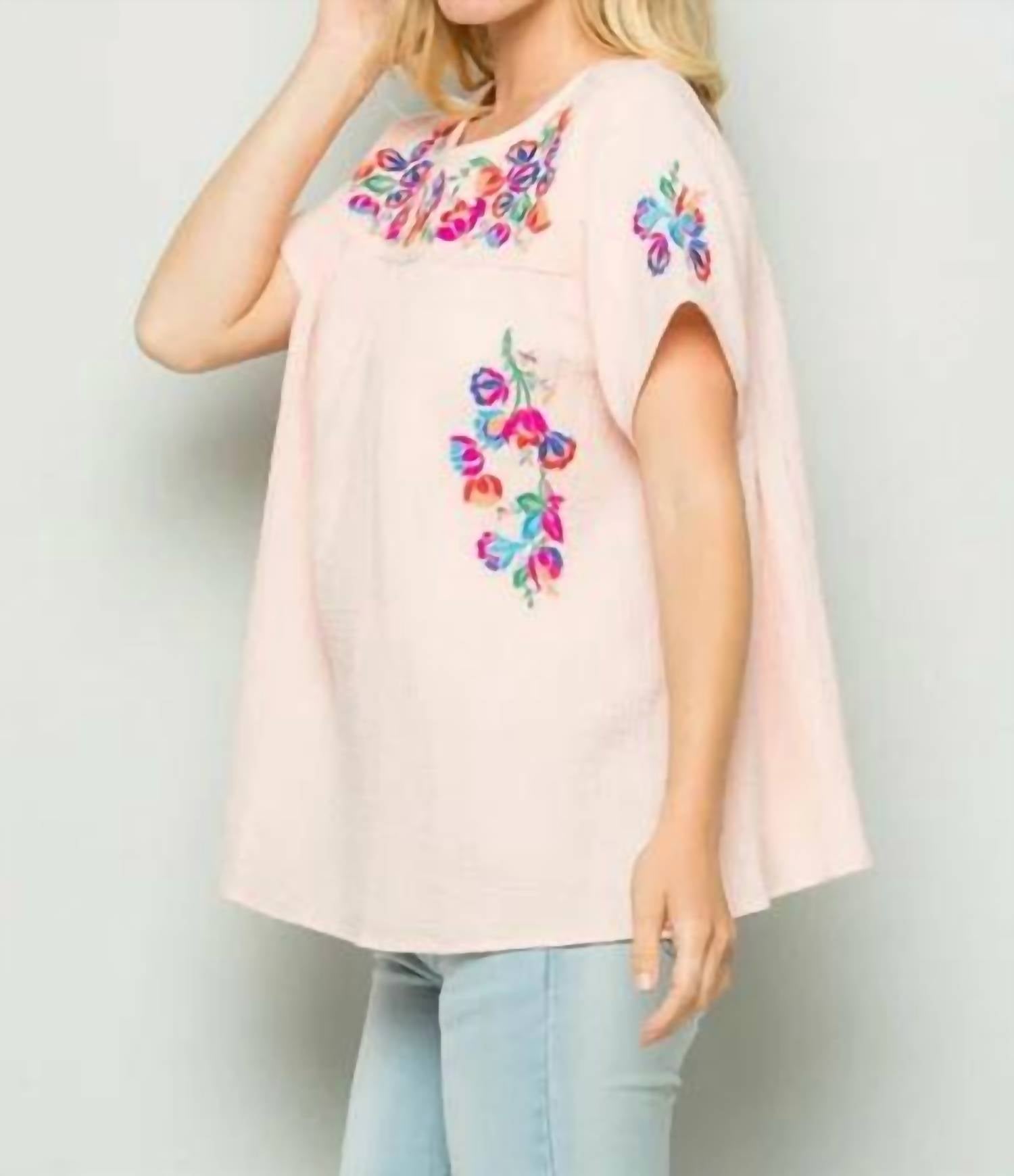 See And Be Seen - On The Border Embroidered Top