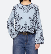 Sea - Frances Long Sleeve Embroidered Top