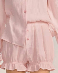 Belle D'Amour - Cotton Gauze Button Down Shorts