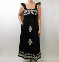 Thml - Camilla Flutter Sleeve Embroidered Midi Dress