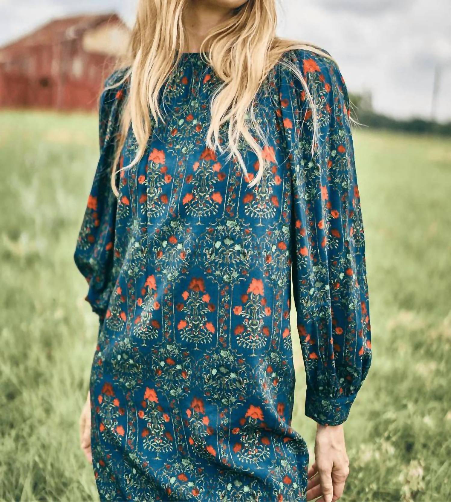 HUNTER BELL Crosby Midi Dress in midnight garden 1 - women's dress - view 6
