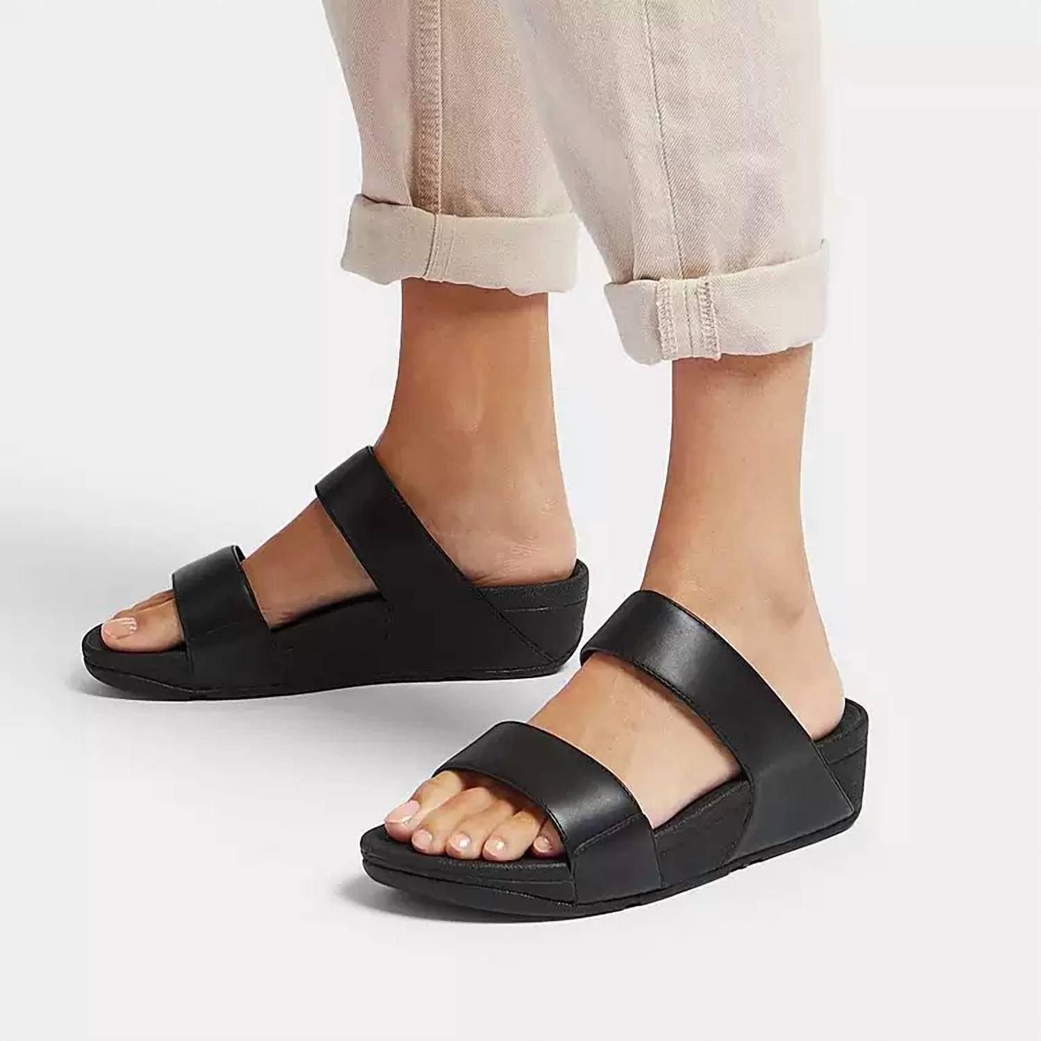 Fitflop - Women's Lulu Adjustable Leather Slides