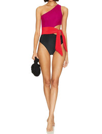 Beach Riot Carlie One Piece Swimsuit in glacier colorblock - women's swimwear