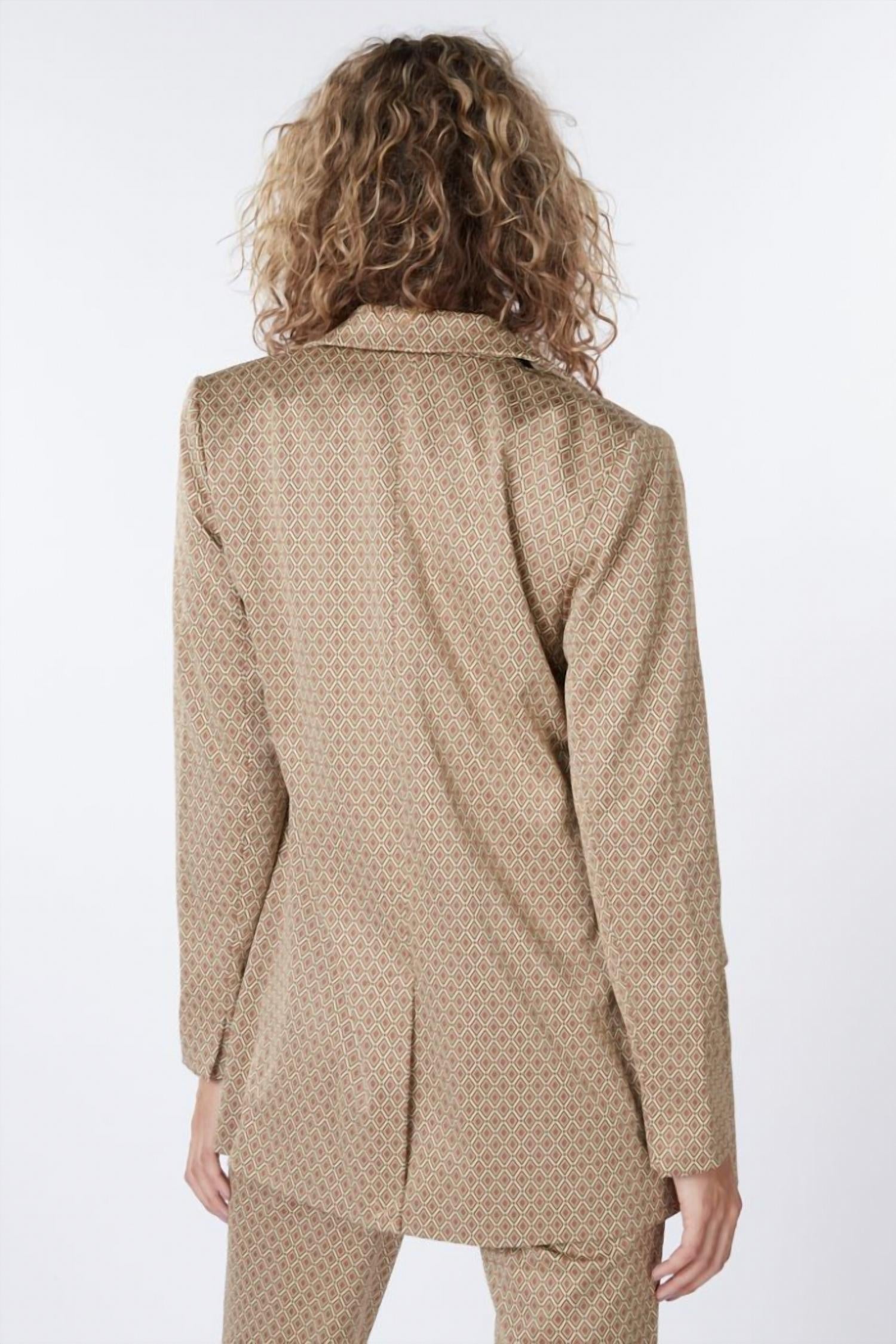 Esqualo - Double Breasted Knitted Diamond Blazer