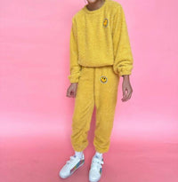 Lola + The Boys Sunshine Smile Patch Fuzzy Set in yellow - item