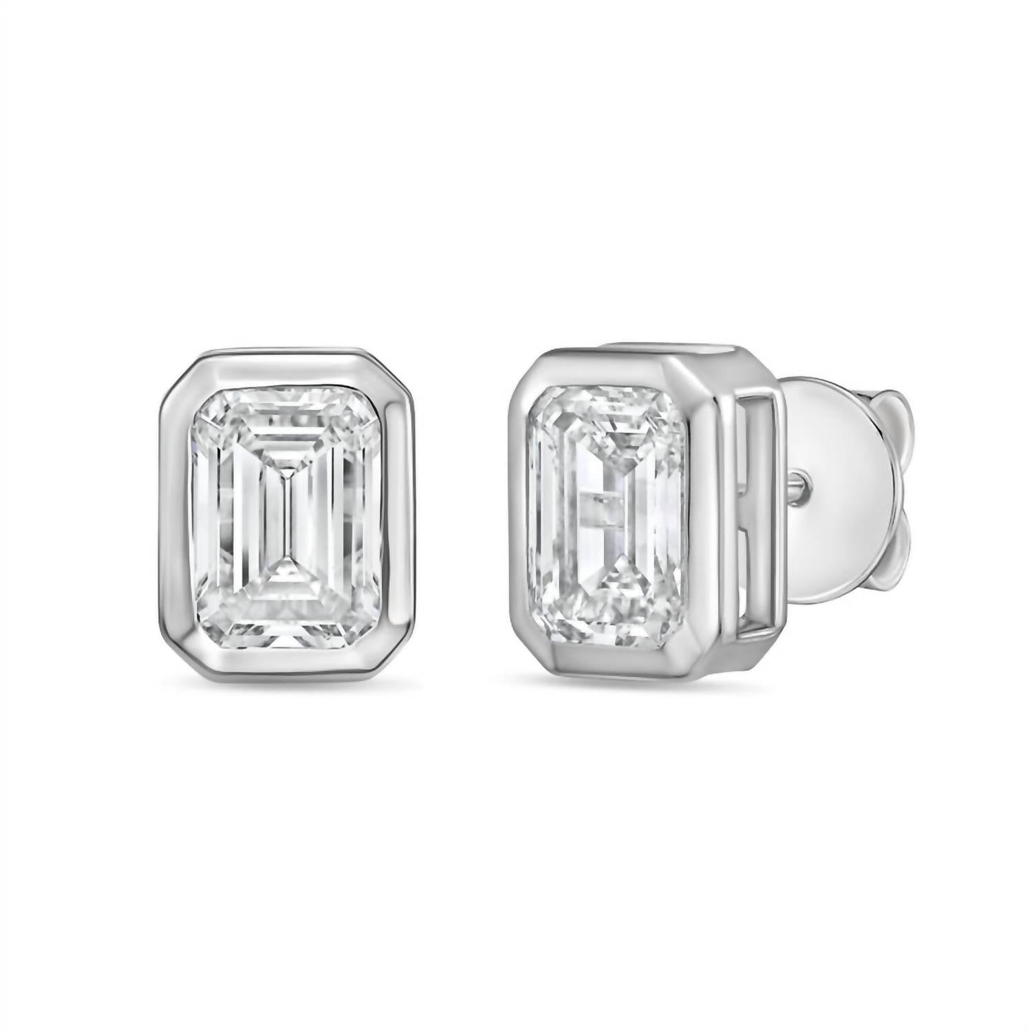Diana M Jewels - Women's Emerald Lab-grown Diamond Stud Earrings (3.00 Tcw) - Signature
