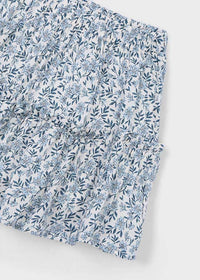 Mayoral Kid's Floral Printed Mini Skirt in sky blue - kids' skirt - alternate view