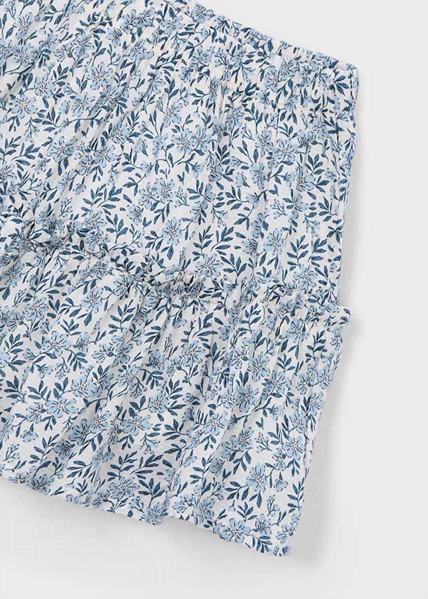 Mayoral Kid's Floral Printed Mini Skirt in sky blue - kids' skirt - alternate view