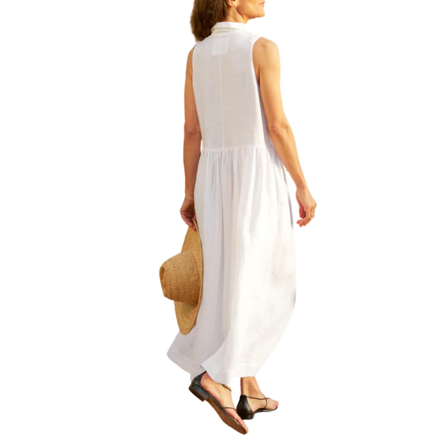 Frank & Eileen Women's Daphne Dress in white - women's dress - detail view