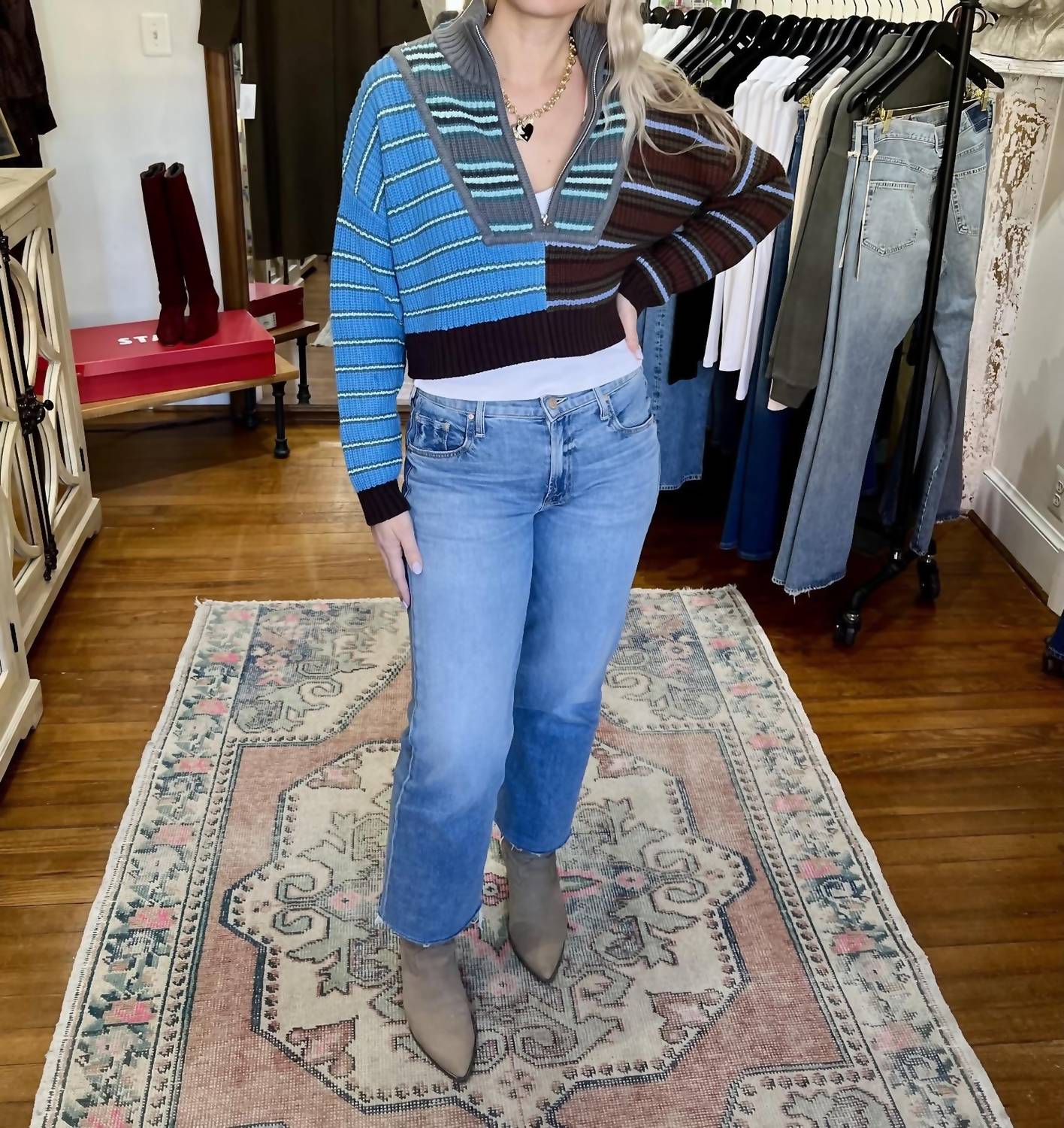 Staud - CROPPED HAMPTON SWEATER