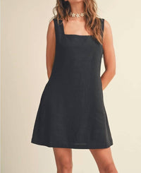 Miou Muse - Sleek Linen Mini Dress