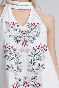 Honey Punch - Embroidered Halter Mini Dress