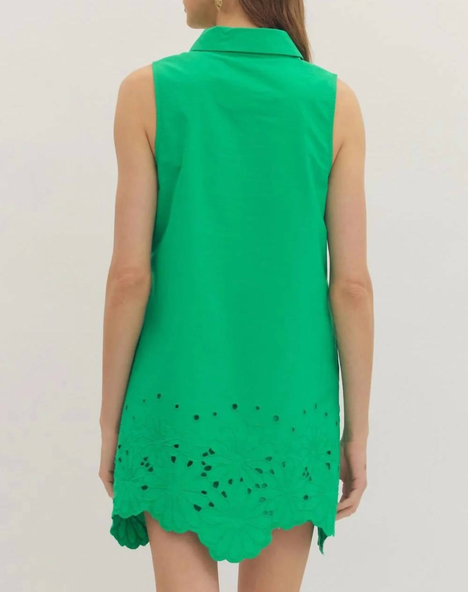 Entro - Sleeveless Eyelet Mini Dress