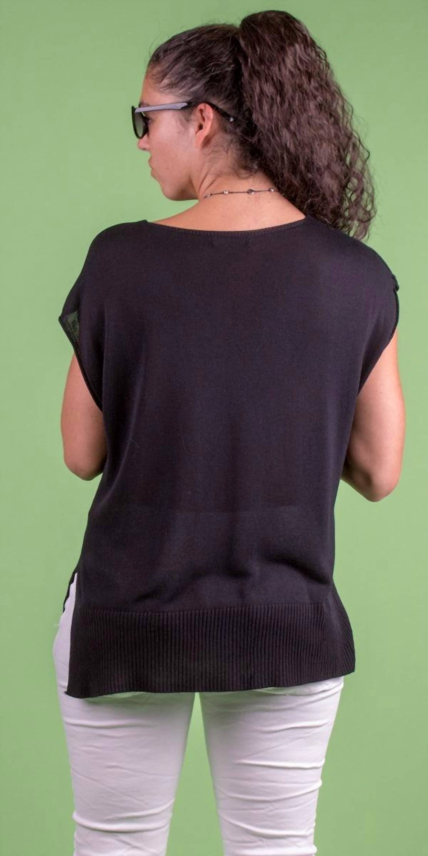 Gigi Moda - Oro Scoop Neck Cap Sleeve Knit Top