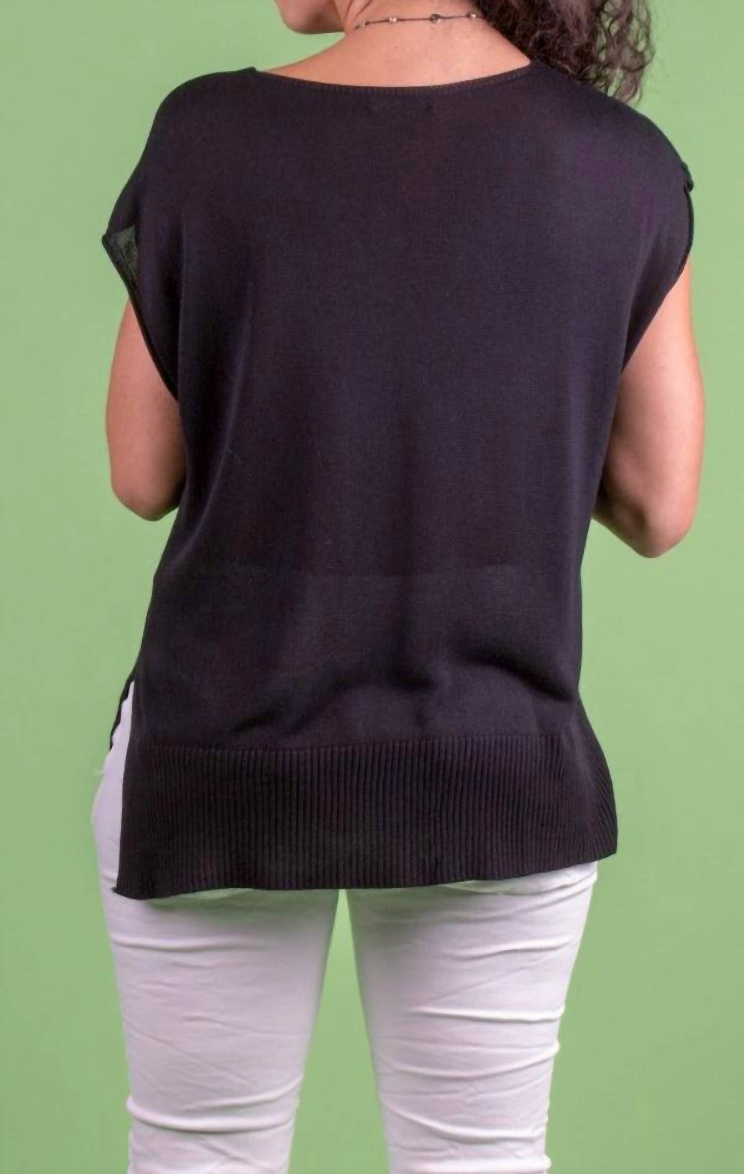 Gigi Moda - Oro Scoop Neck Cap Sleeve Knit Top