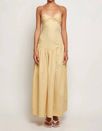 SWF Fitted Midi Dress in honey cream - women's dress