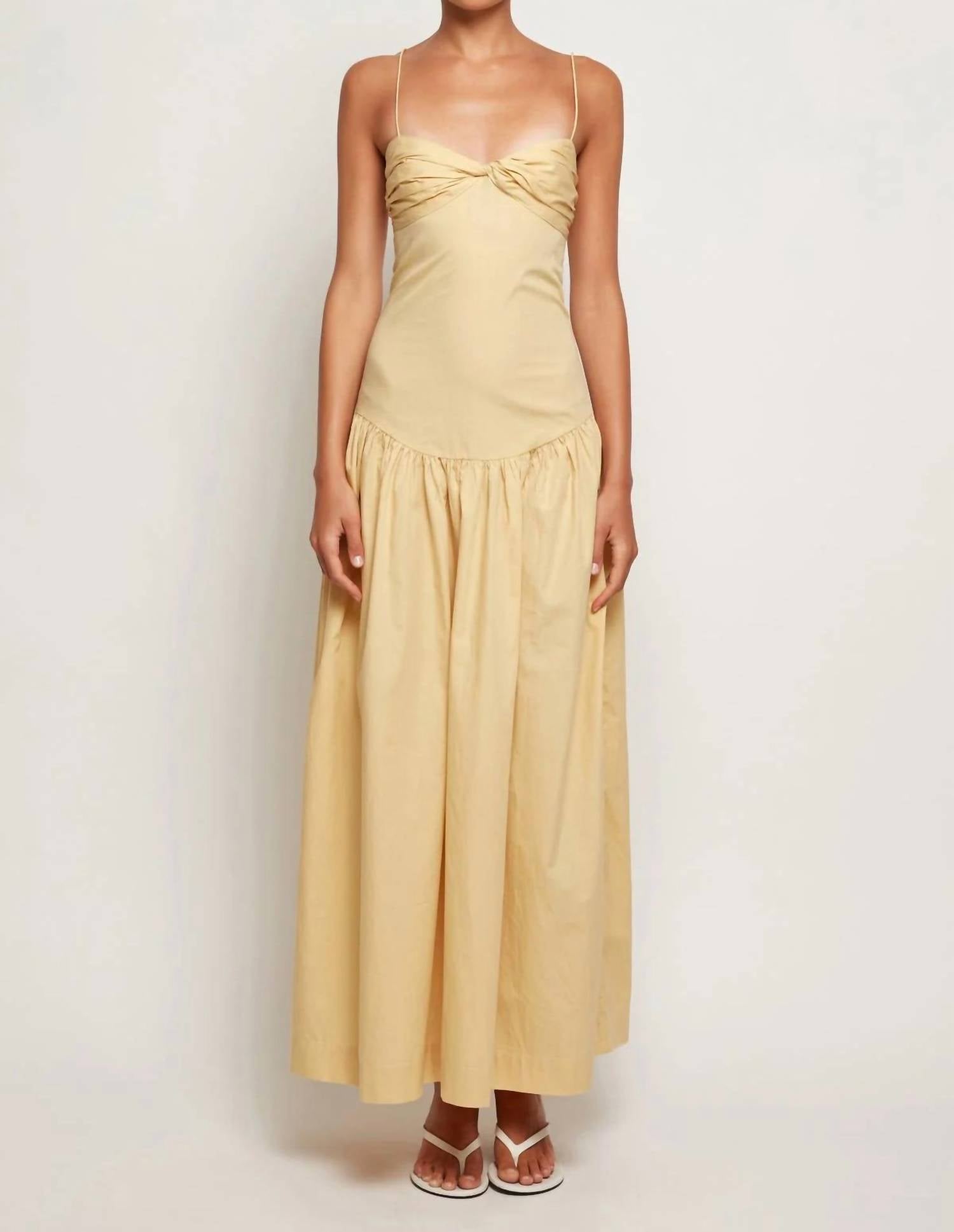 SWF Fitted Midi Dress in honey cream - women's dress