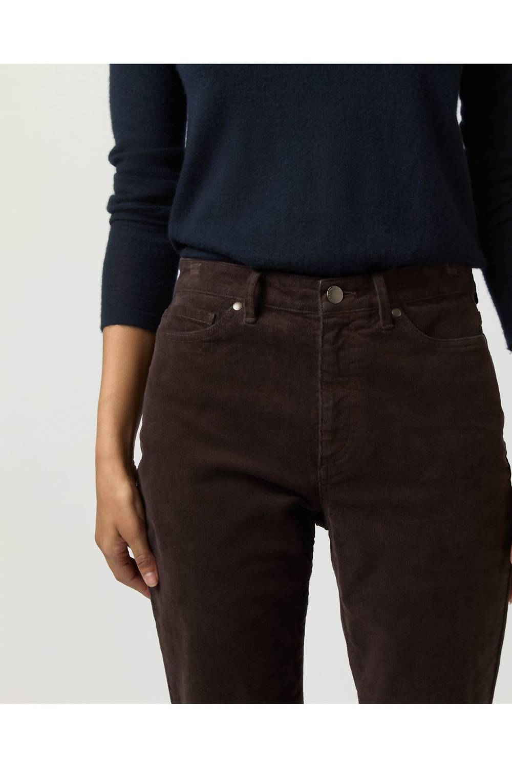 Ann Mashburn Kendall Flare 5-Pocket Jean in coffee stretch cord - women's pants - view 4