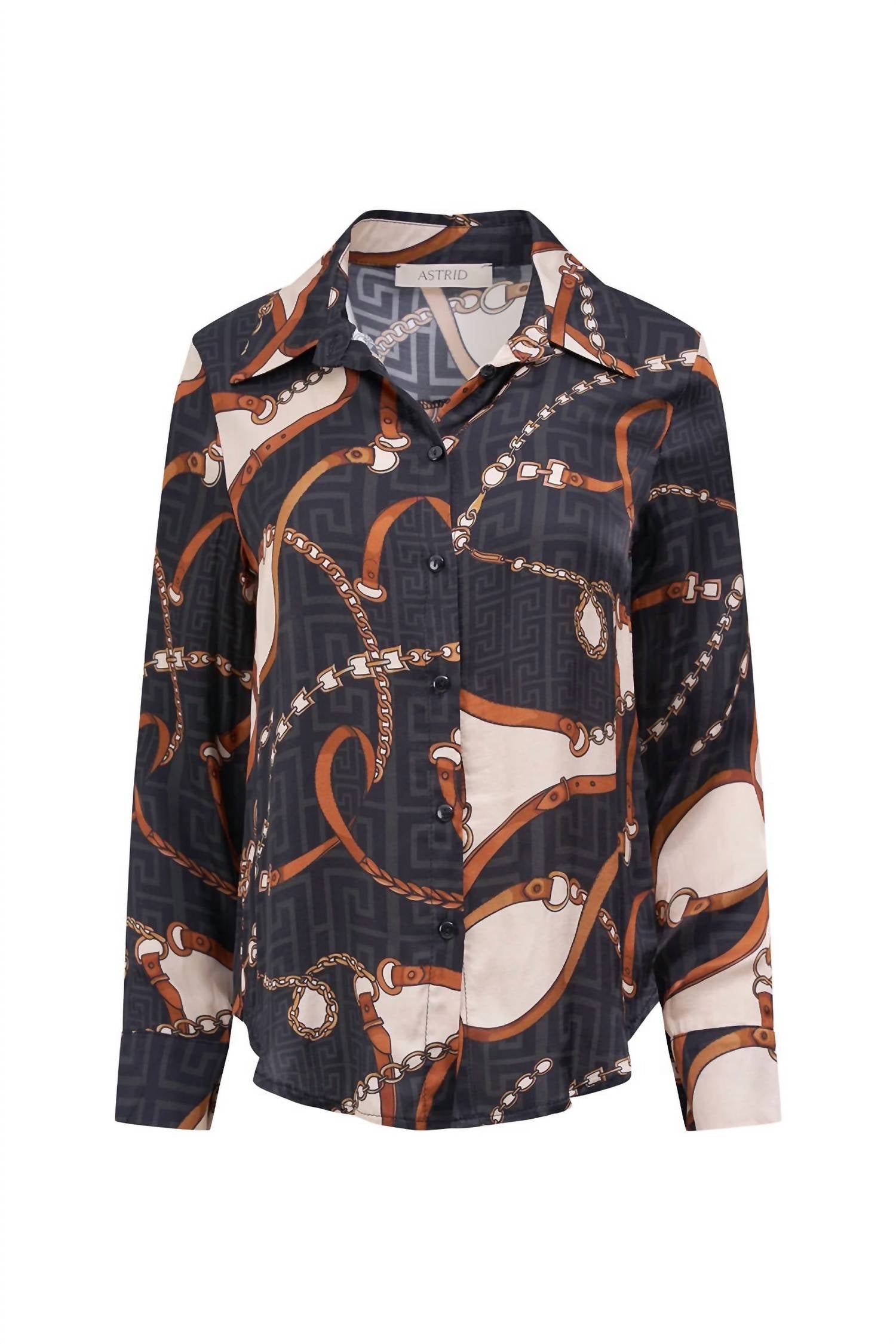 Astrid - Horsebit Button Down Woven Shirt