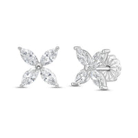 Diana M Jewels - Women's Marquise Lab-grown Diamond Stud Earrings (1.00 Tcw) - Delicate