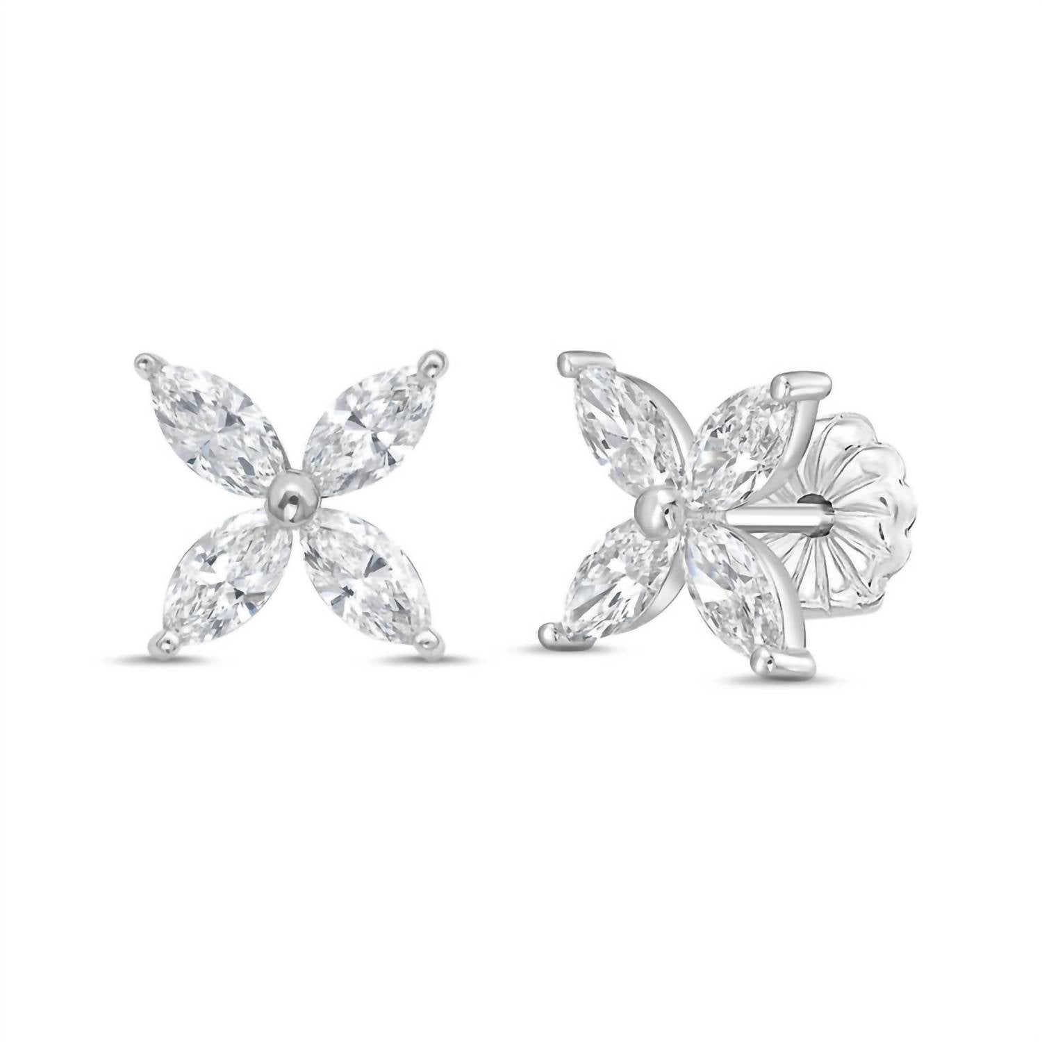 Diana M Jewels - Women's Marquise Lab-grown Diamond Stud Earrings (1.00 Tcw) - Delicate