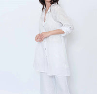 Blueberry - Sheer Button Up Tunic