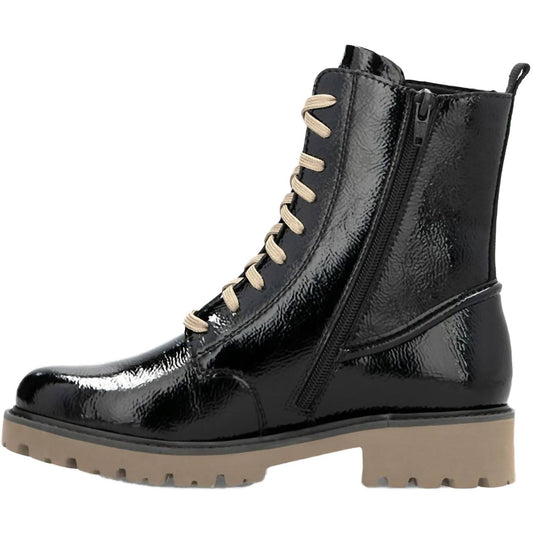 Remonte - Women's Crashlack Patent Leather Lace Up Boots