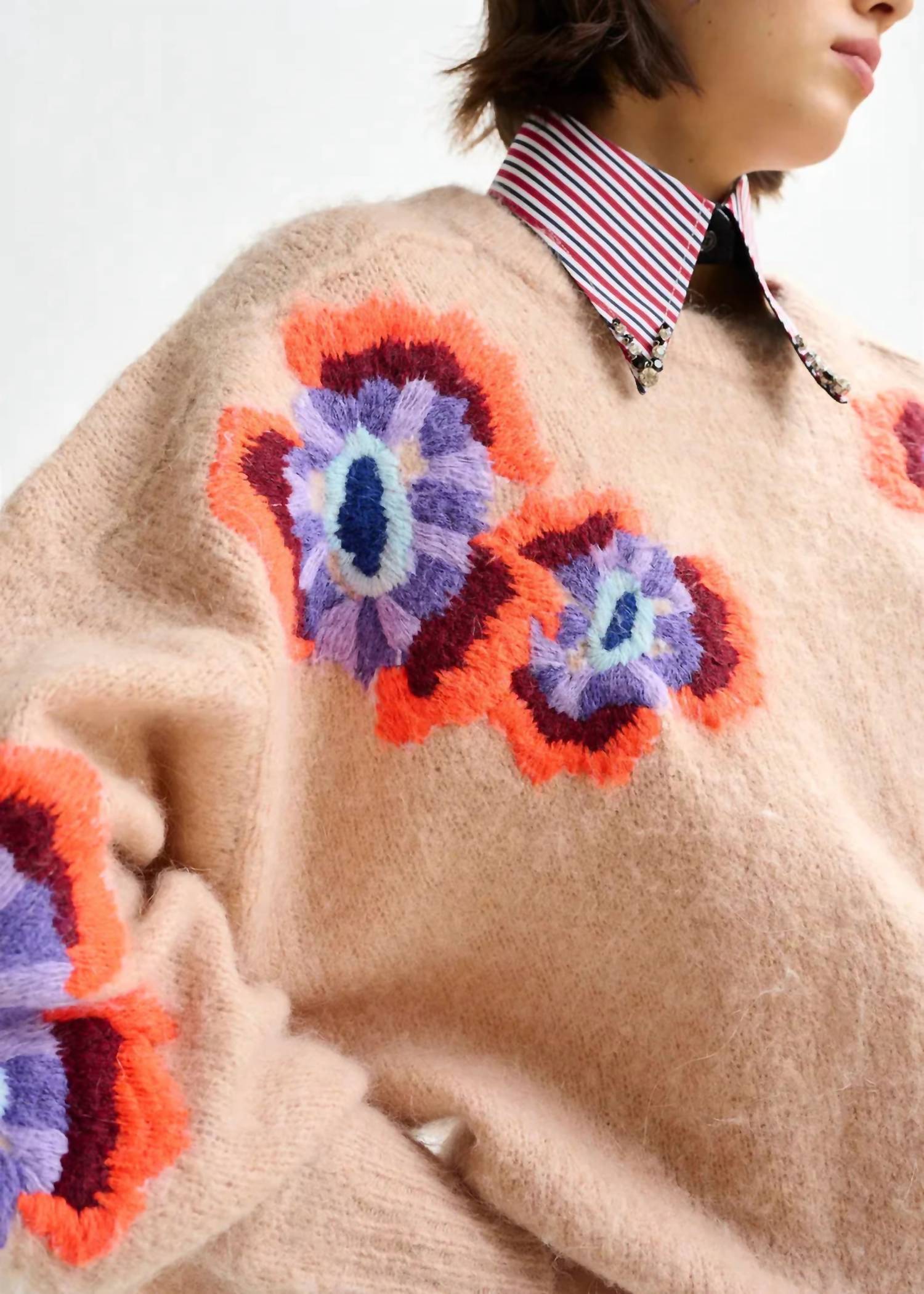 Essentiel Antwerp - Impossible Embroidered Knit Sweater