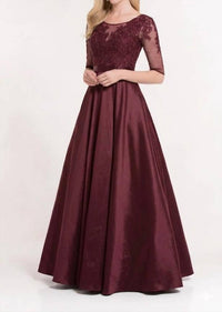 ALYCE PARIS Floral Embellished Ball Gown in burgundy - women's dress