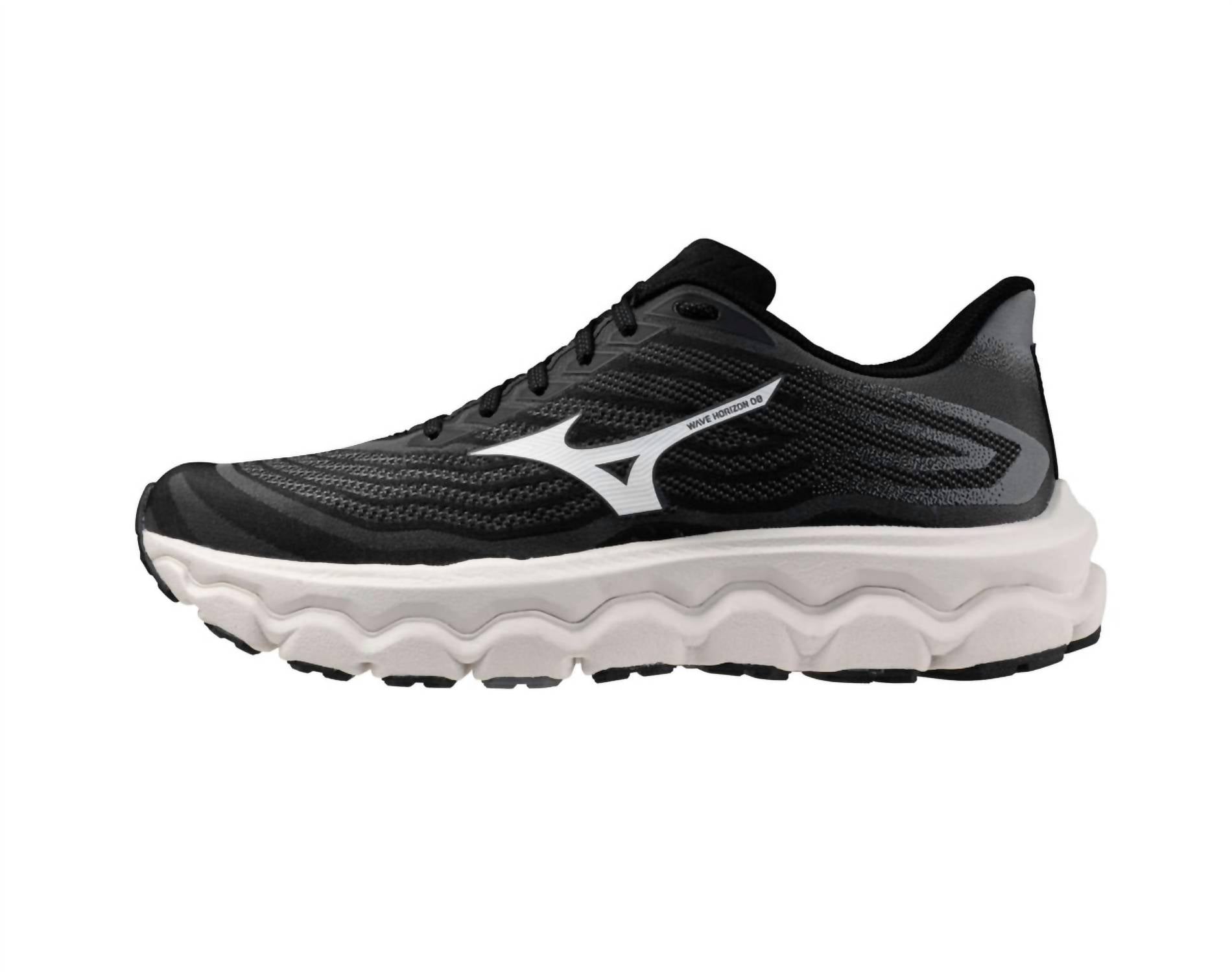 MIZUNO Women's Wave Horizon 8 Shoe in black white 1 - women's sneaker