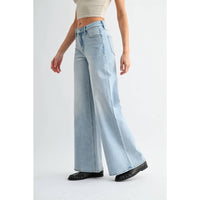 Mica Denim - Mid Rise Vintage Wide Leg Jeans